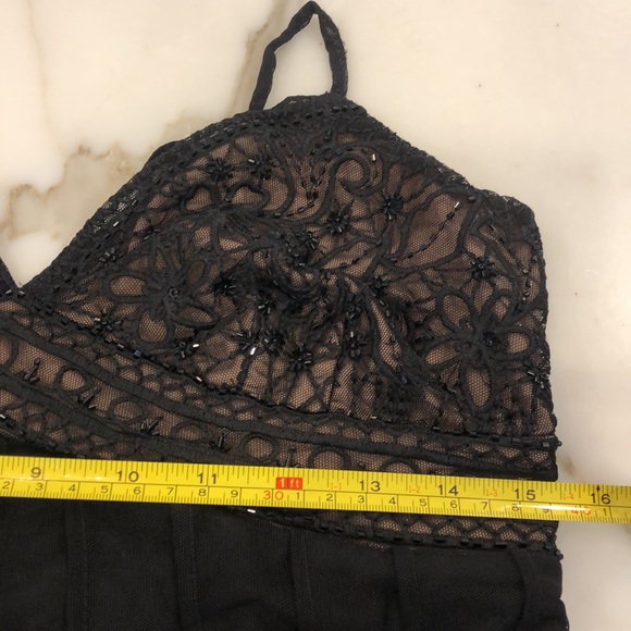 Stunning Black Dress Top with Beaded Bust,sz 10 - Picture 11 of 12